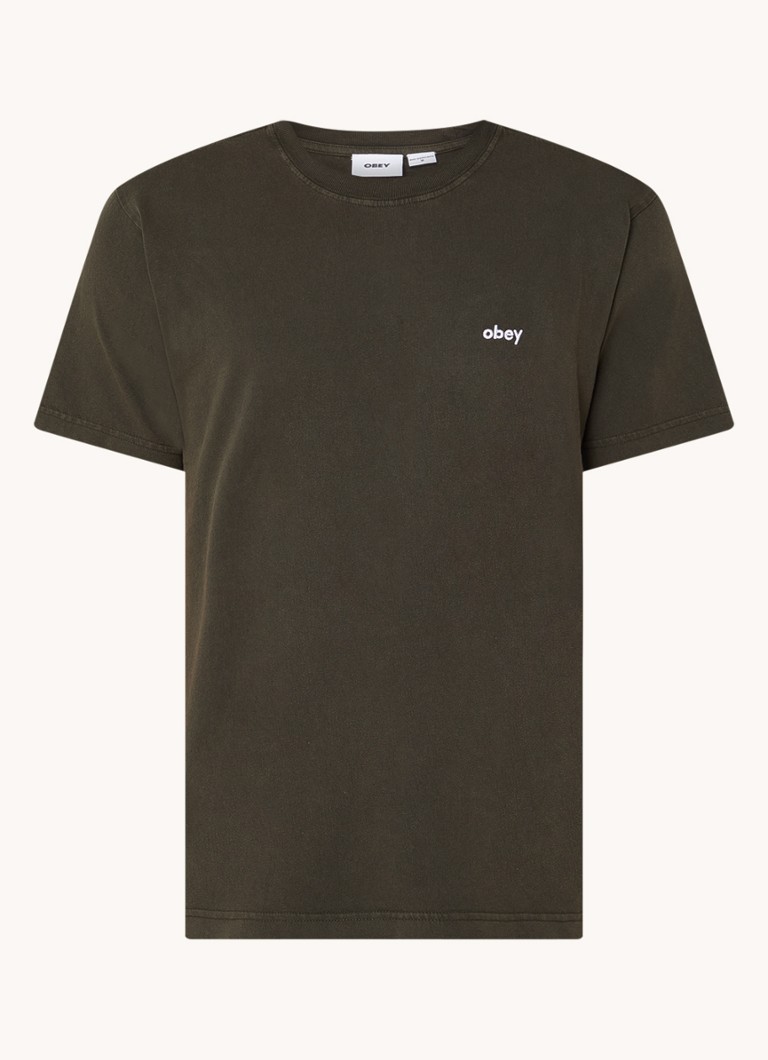 T-shirt Obey in minuscolo con logo ricamato