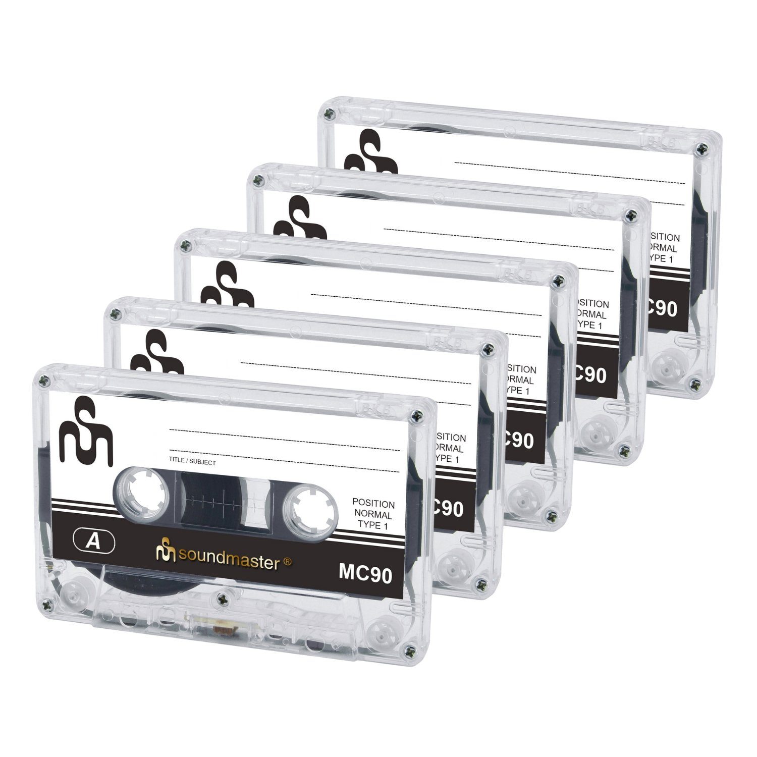 Soundmaster MC905P Kassetten Kompaktkassette Audiokassetten 90 Minuten 5er Pack CD-Player