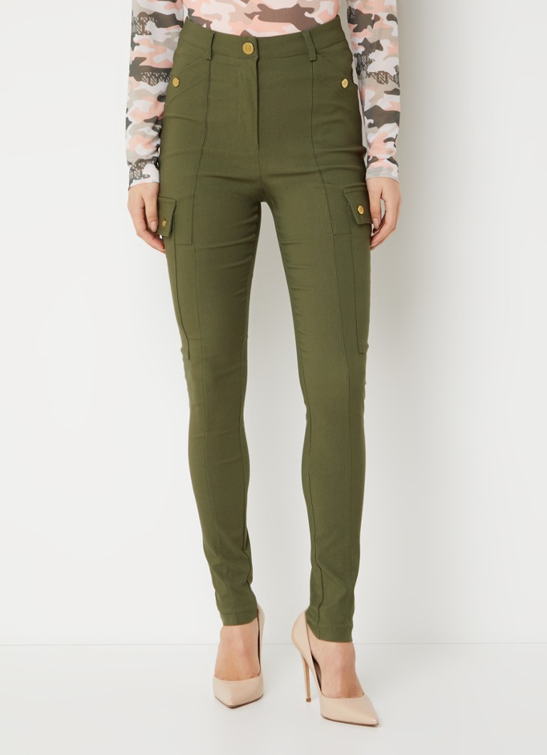 Pantaloni NIKKIE Adelaide slim fit cu talie înaltă și buzunare cu clapă