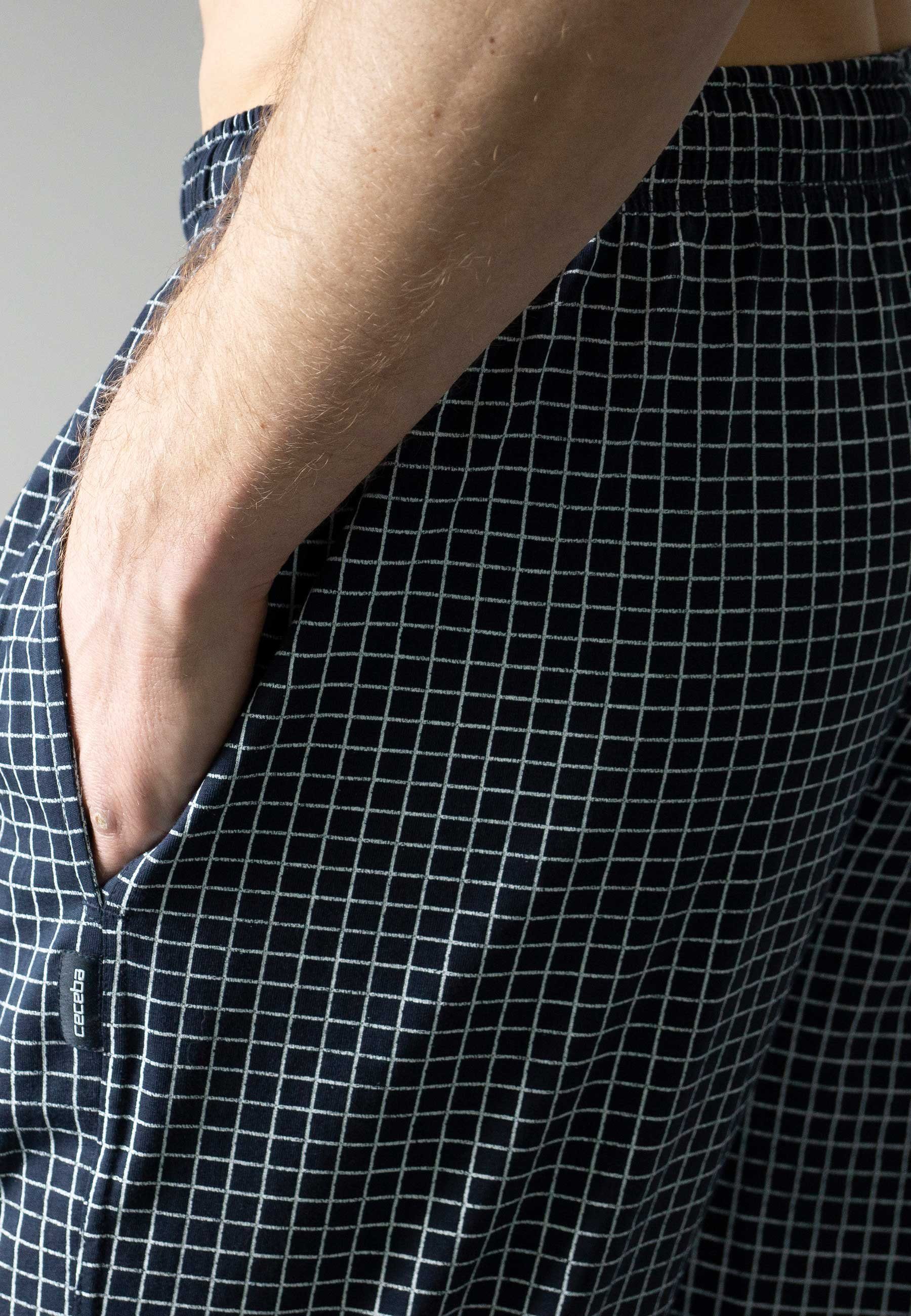 CECEBA Schlafhose CECEBA Herren Lange-Hose blau bedruckt (1-tlg)