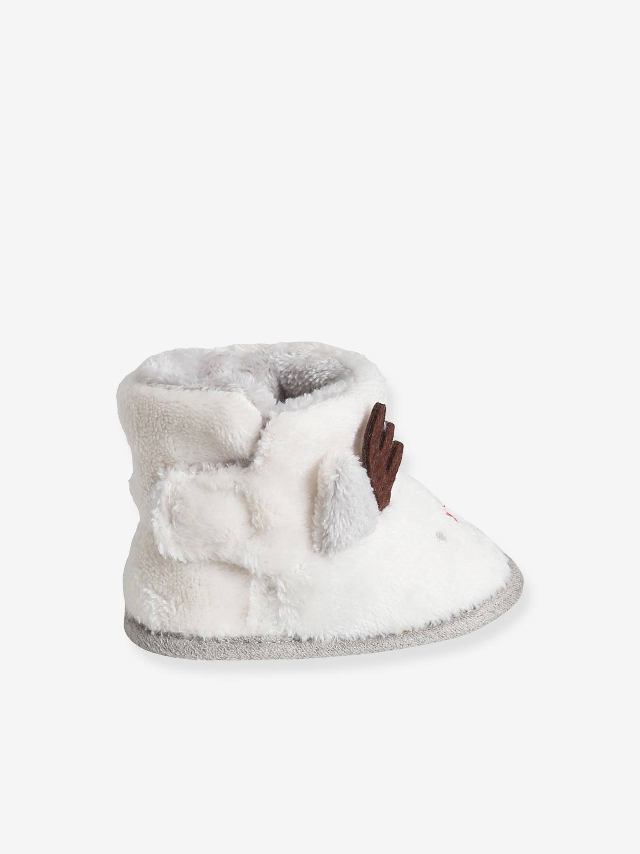 Vertbaudet Baby Krabbelschuhe, Warmfutter - wollweiß