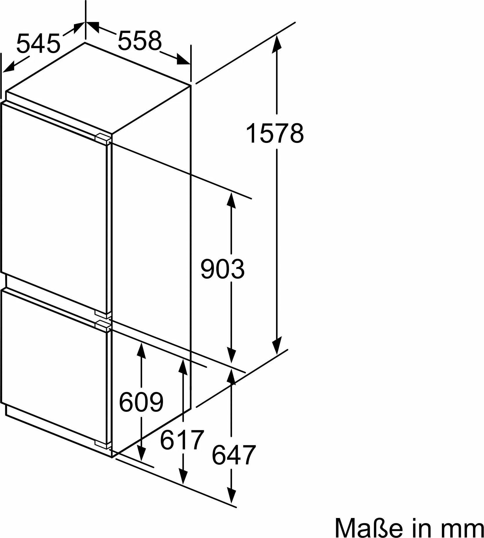NEFF Einbaukühlgefrierkombination N 70 KI6773FE1, 157,8 cm hoch, 55,8 cm breit
