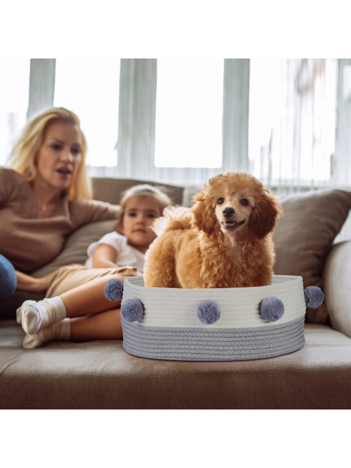 relaxdays Katzenbett in Grau/ Weiß - (H)16,5 x Ø41 cm günstig kaufen onesize
