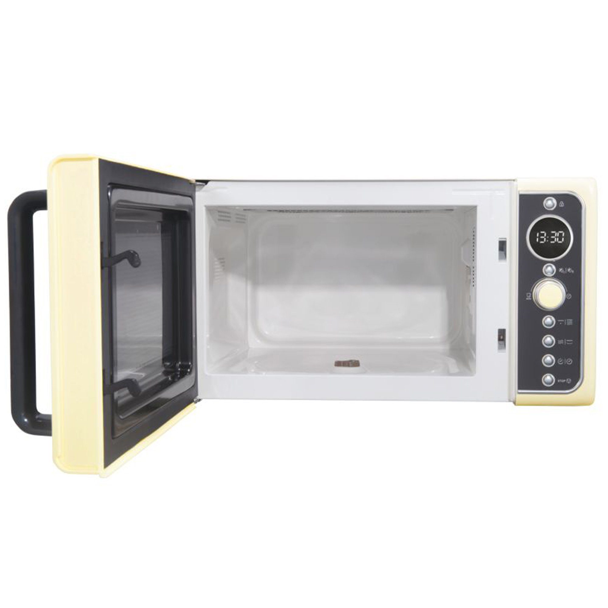 Candy Mikrowelle DIVO G25CC, 1000 Watt Grill, Auftauen, Mikrowelle, 25,00 l, 6 Leistungsstufen, Timer, Uhr, Kindersicherung, retro Design