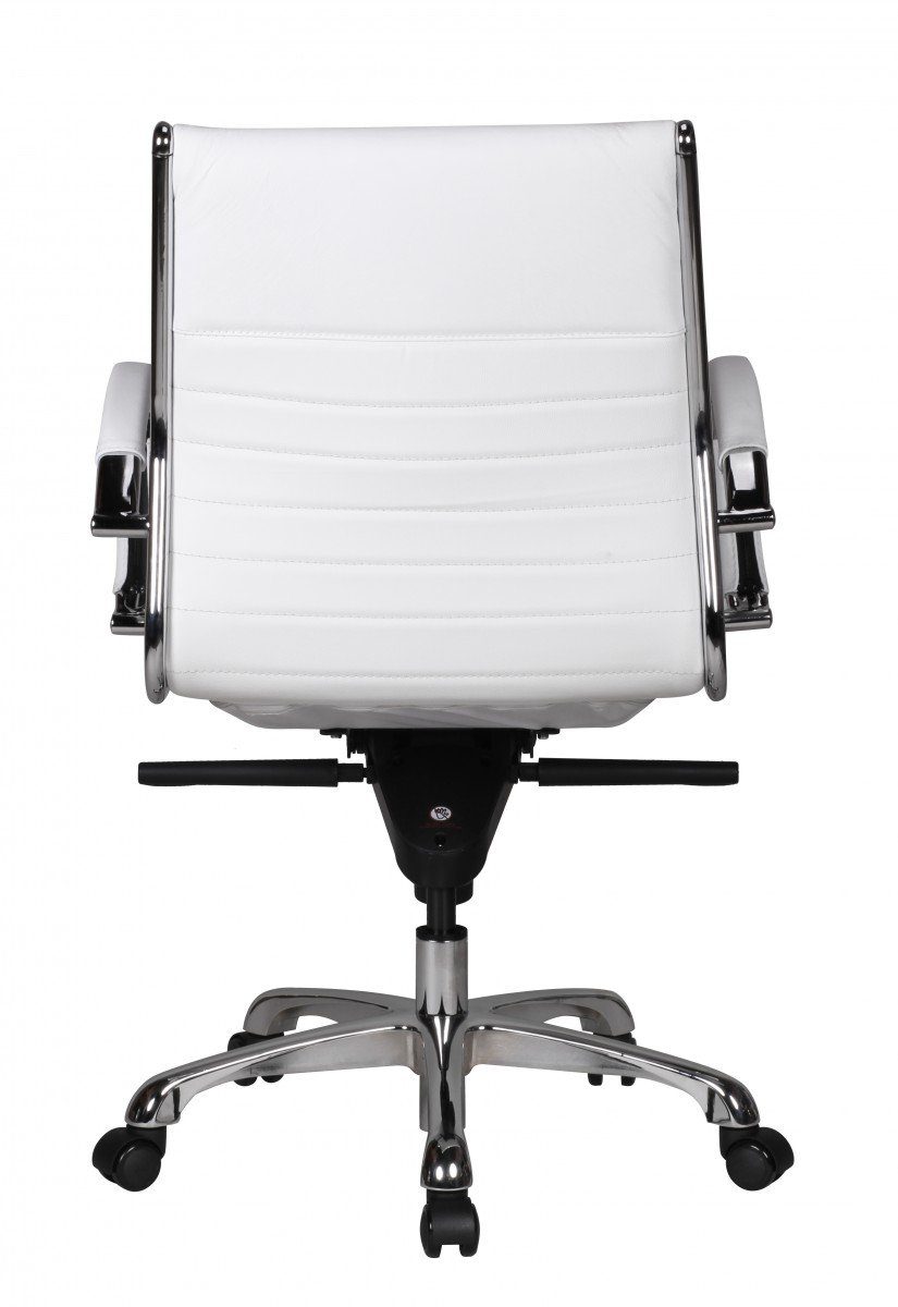 Amstyle Drehstuhl SPM1.236 (SALZBURG 2 Echtleder Weiß Schreibtischstuhl), Bürostuhl XXL 120kg Chefsessel höhenverstellbar