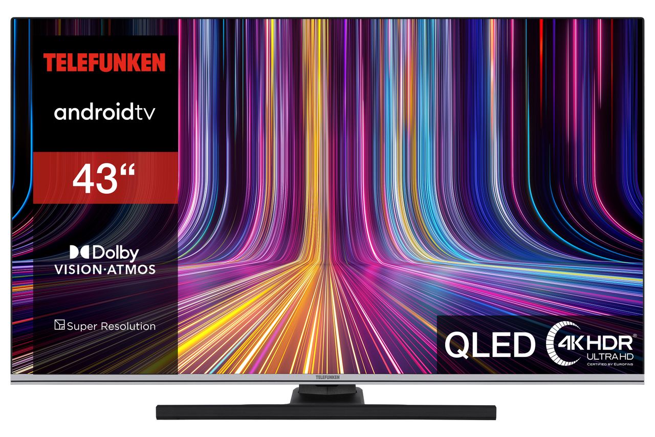 Telefunken QU43AN900M 43 Zoll QLED Fernseher / Android Smart TV (4K Ultra HD, HDR Dolby Vision)