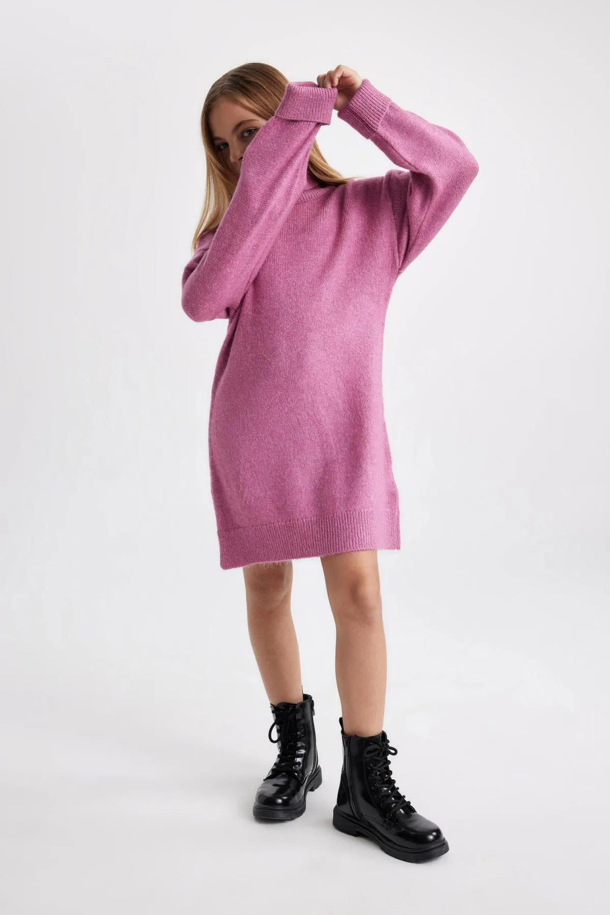 DeFacto  Langarm-Strickkleid mit Rollkragen für Mädchen