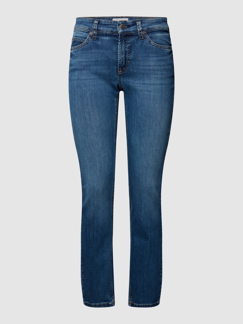 Jeans mit Label-Patch Modell 'Paris' in blau