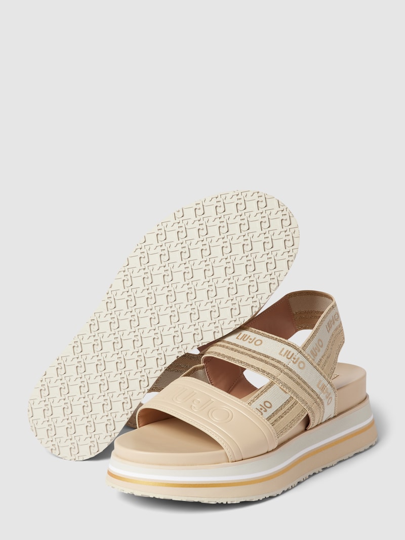 Sandalen mit Label-Details Modell 'FRIDA' in ecru