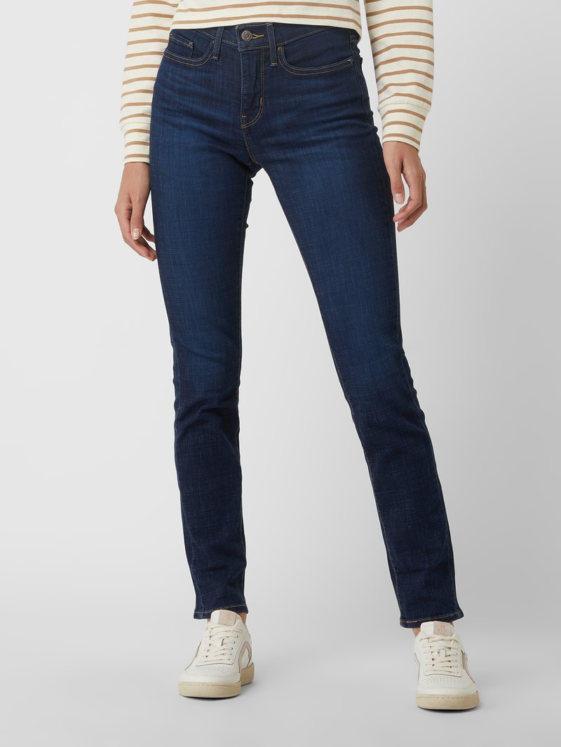 Shaping Slim Fit Jeans mit Stretch-Anteil Modell '312' in dunkelblau