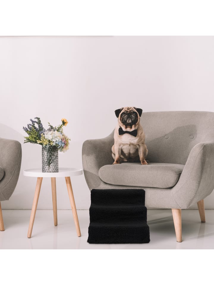 relaxdays Hundetreppe in Grau - (B)35x (H)30 x (T)45 cm günstig kaufen onesize
