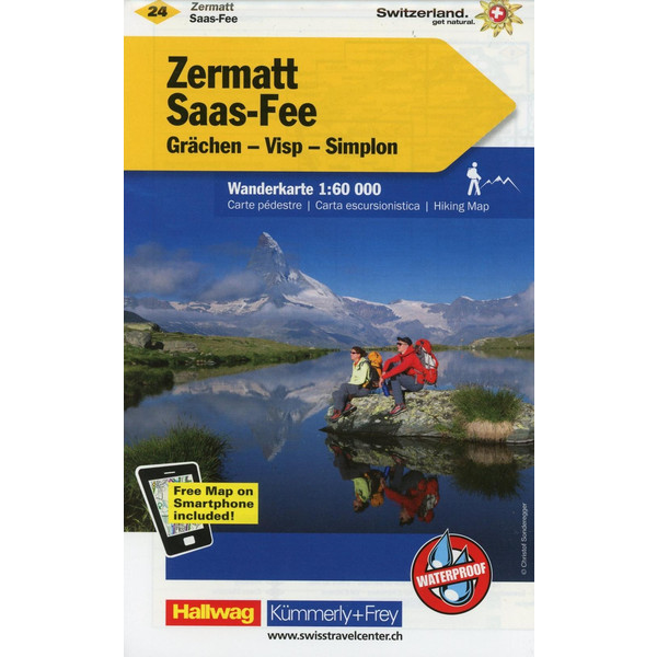 KuF Schweiz Wanderkarte 24 Zermatt / Saas Fee / Grächen / Visp / Simplon 1 : 60 000 - Wanderkarte