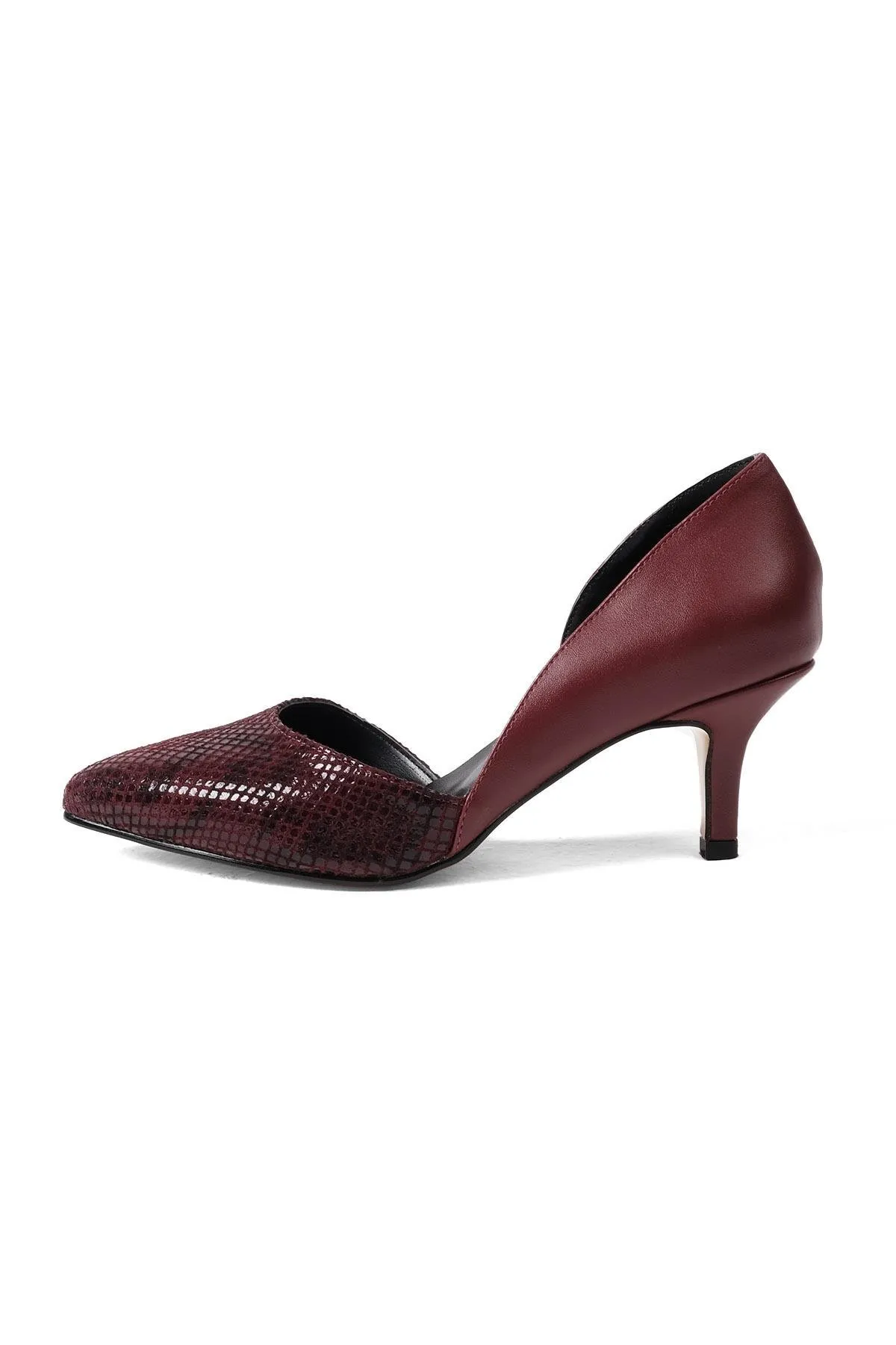 Mio Gusto  Rene Burgunderfarbene Damenschuhe mit kurzem Absatz