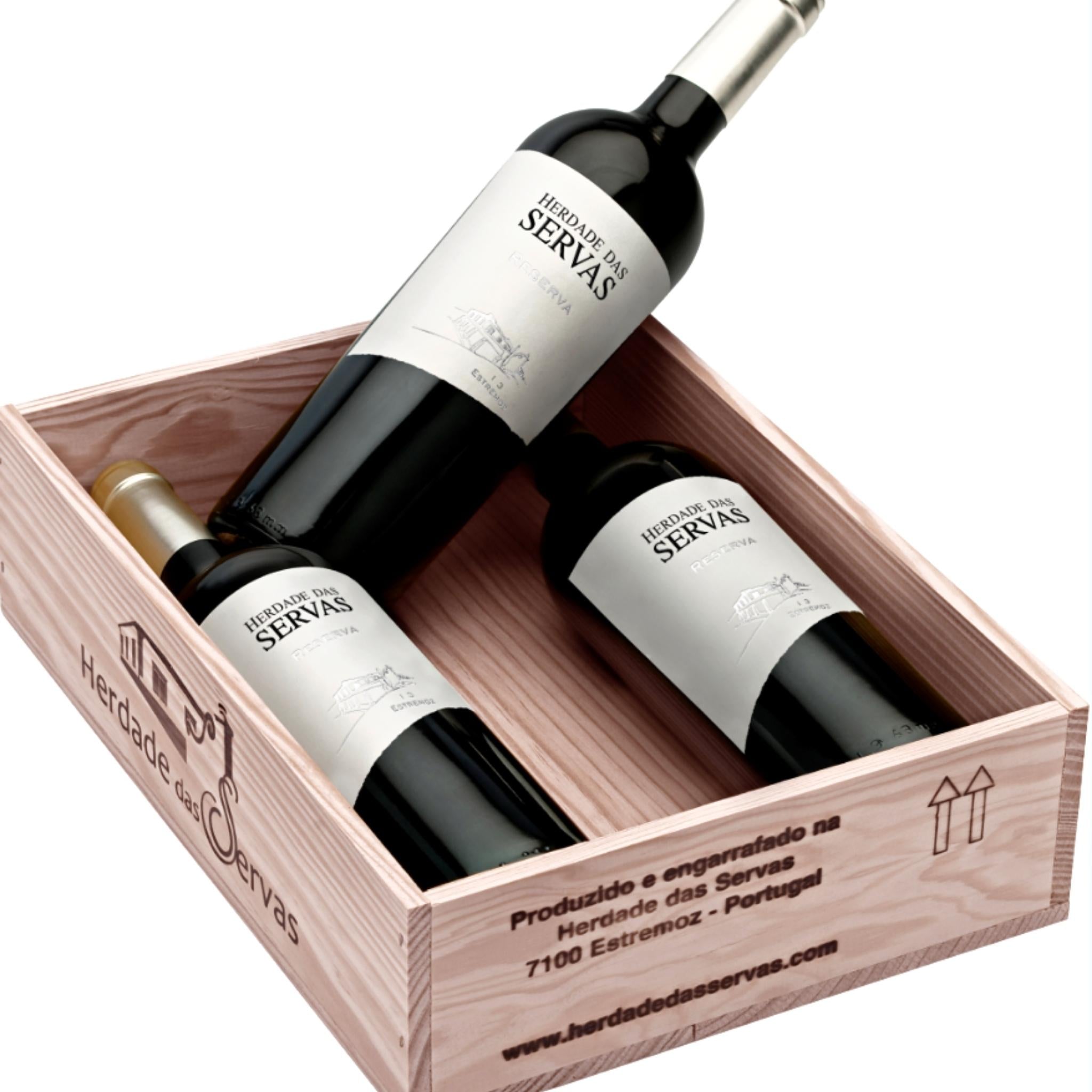 HERDADE DAS SERVAS RESERVA ROTWEIN 2017 (3er-Set mit Holzkiste)