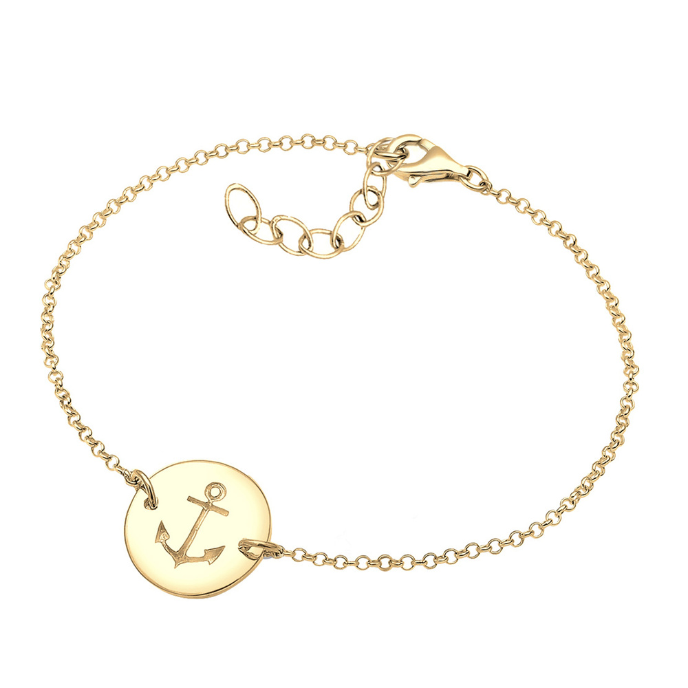Elli Elli Bracelet Anker Plättchen Trend 925er Sterling Silber Ancre Bracelet