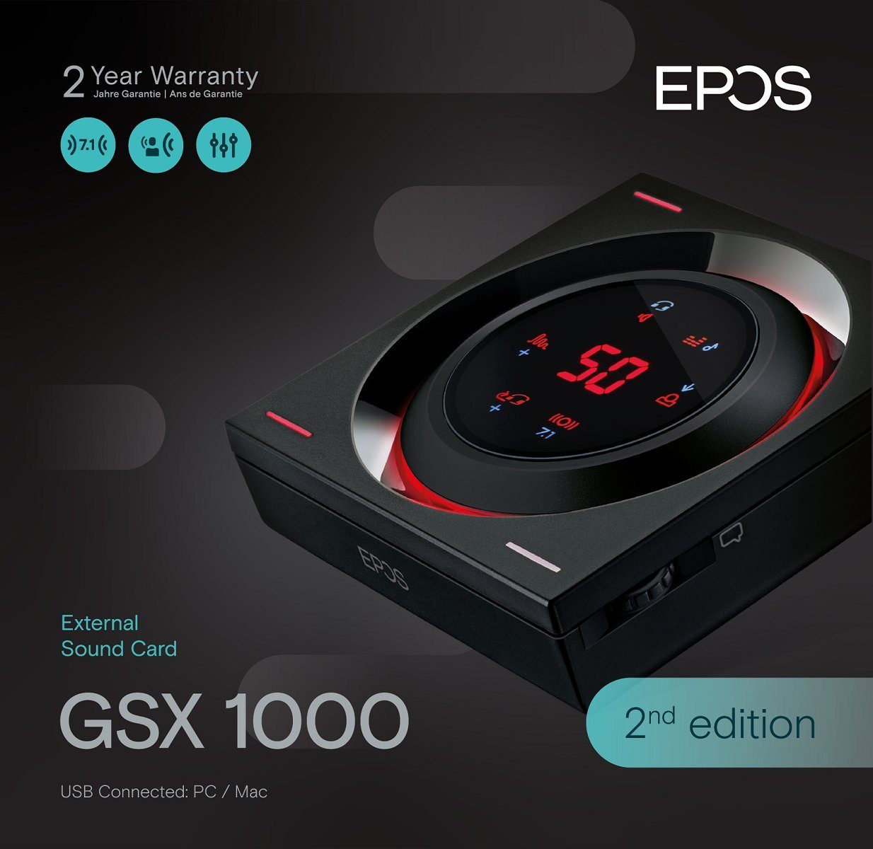 EPOS EPOS GSX 1000 2nd edition Kopfhörerverstärker (7.1 Surround Sound, DAC Verstärker)