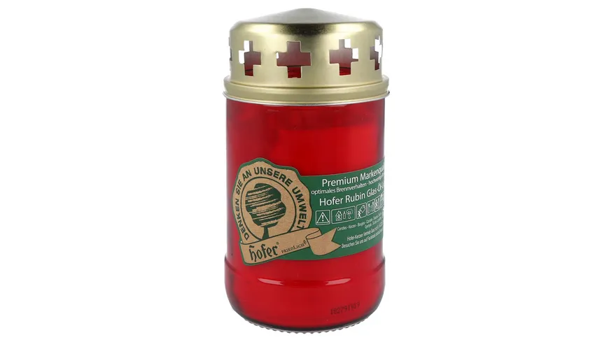 Hofer Glas Grablicht mit Deckel