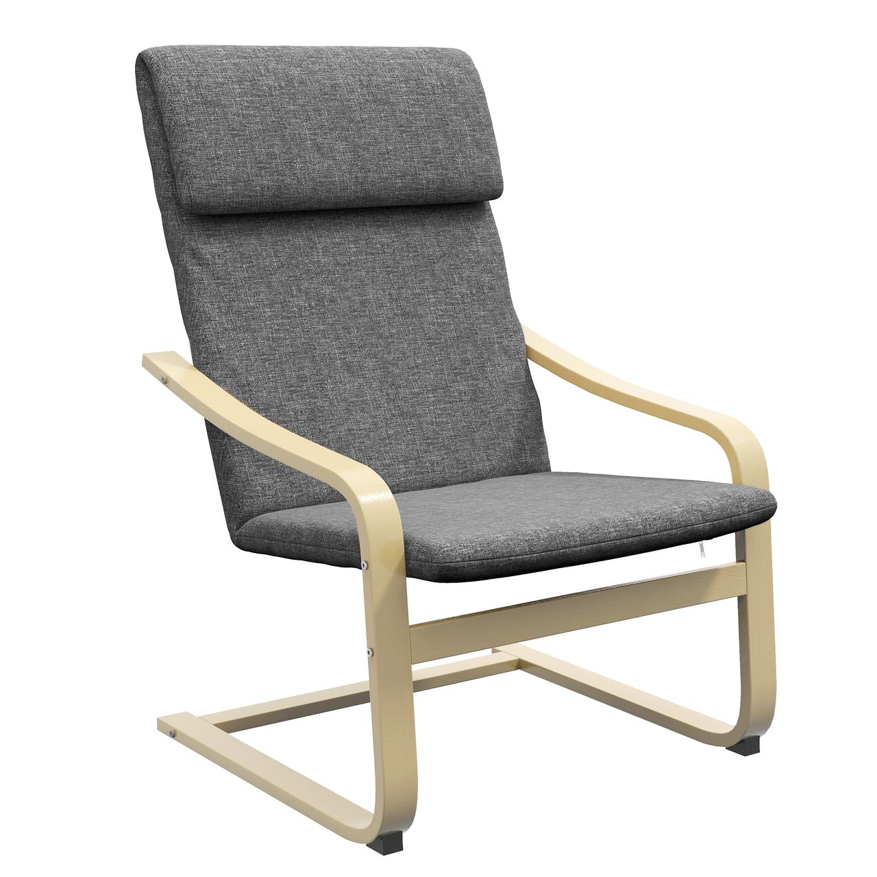 HOMCOM Relaxsessel Ruhesessel mit Armlehne Leinenbezug Holzgestell Grau