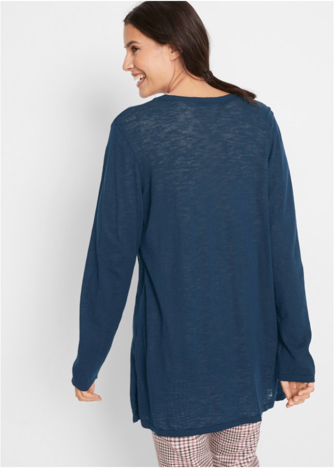 Leichte Baumwoll-Strickjacke aus Slub Qualität