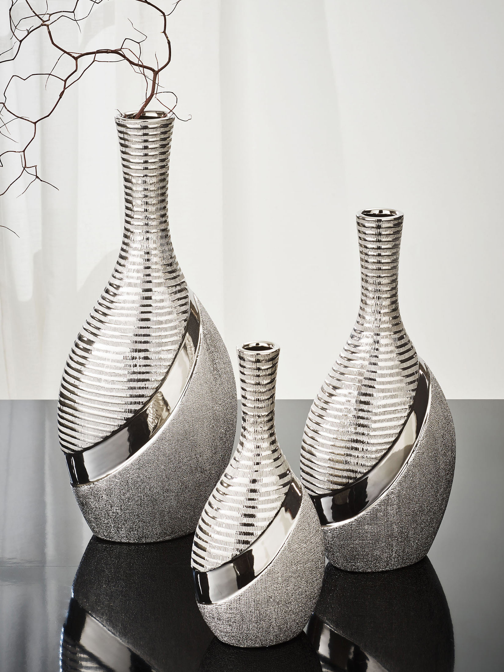 Hainan Deko-Vase, Silber