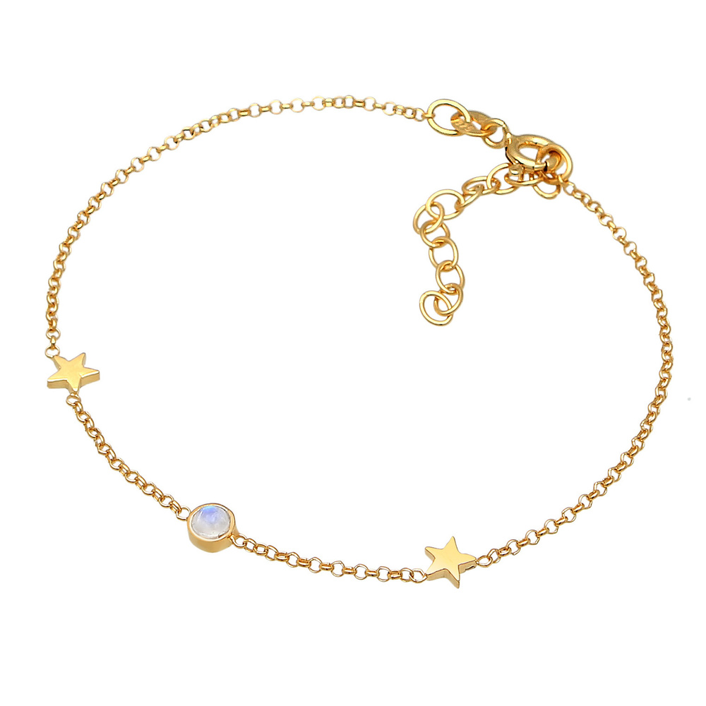 Elli Elli Bracelet Femmes pendentif solitaire étoile Astro avec pierre de lune en arge Bracelet