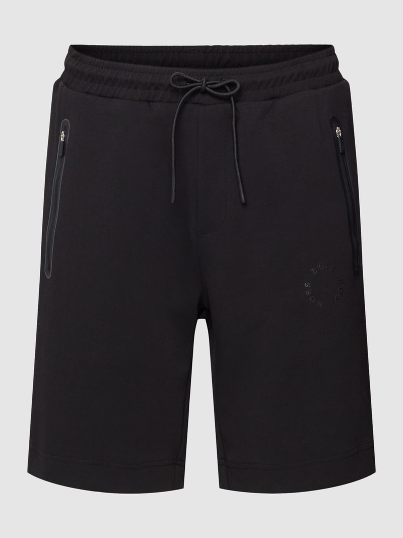 Shorts mit Label-Details Modell 'Headlo' in schwarz