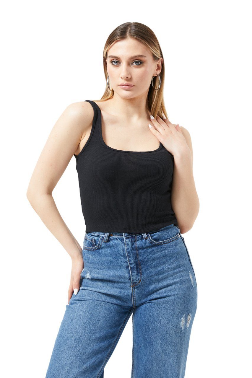 Selef Creation Ripptanktop Crop-Top Tanktop Ripptanktop %100 Baumwolle
