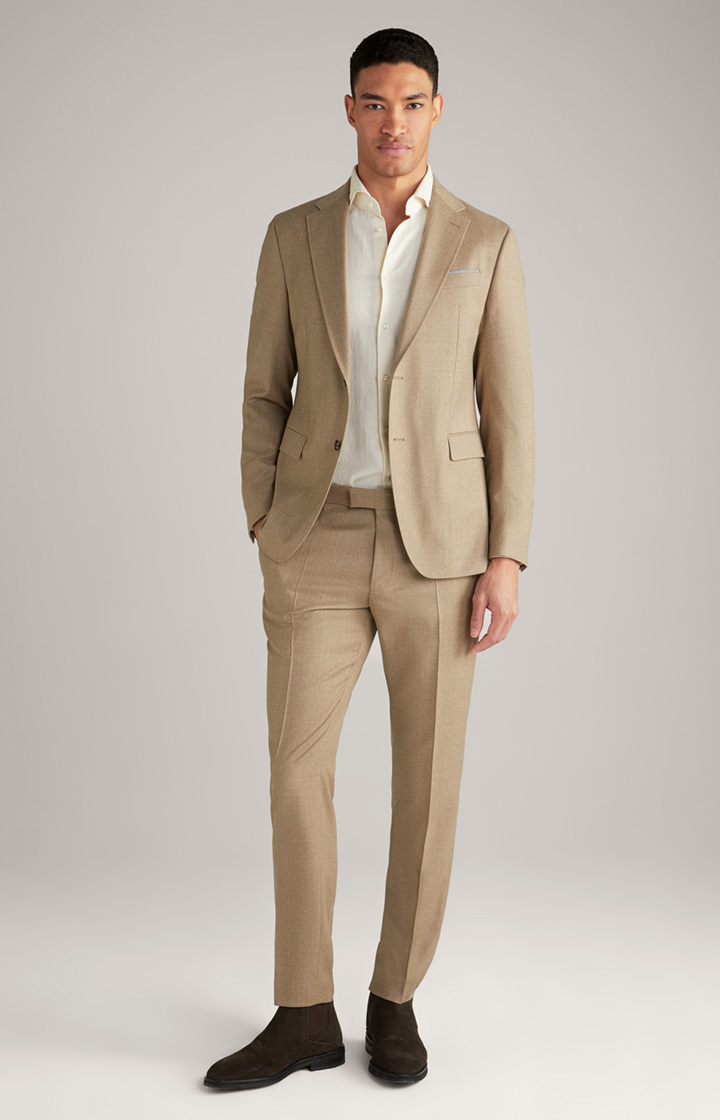 Flanell-Anzug Haspar-Bloom in Beige meliert