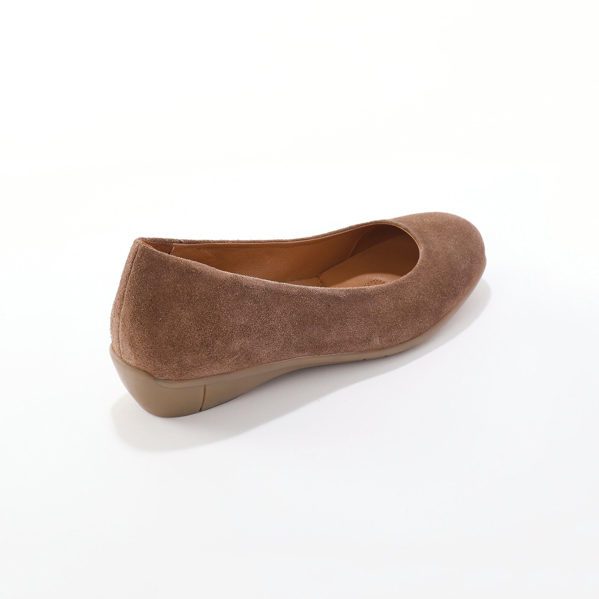 Ballerines souples compensées en croûte de cuir