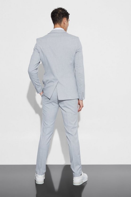 Einreihiger Skinny Nadelstreifen-Blazer