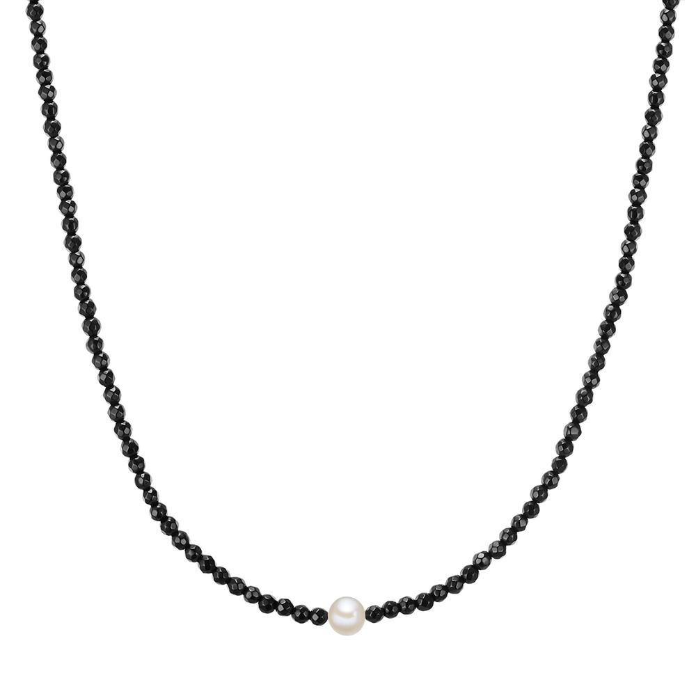 Valero Pearls Chaîne Argent sterling Agate Perle de culture d'eau douce en Argent collier