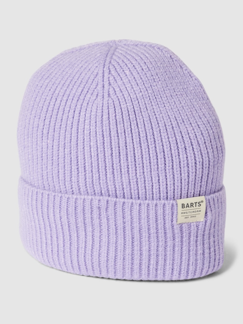 Beanie mit Label-Detail Modell 'Sisterbro' in flieder