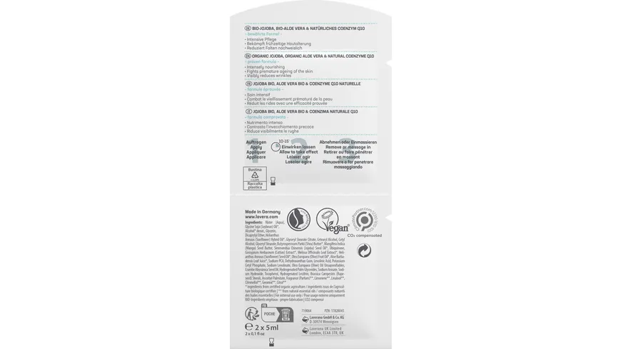 lavera BASIS SENSITIV Anti-Falten Maske Q10 10 ml