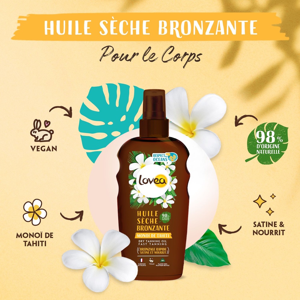 lovea Huile Sèche Bronzante Monoï de Tahiti Huile Sèche Bronzante - Nourrissante