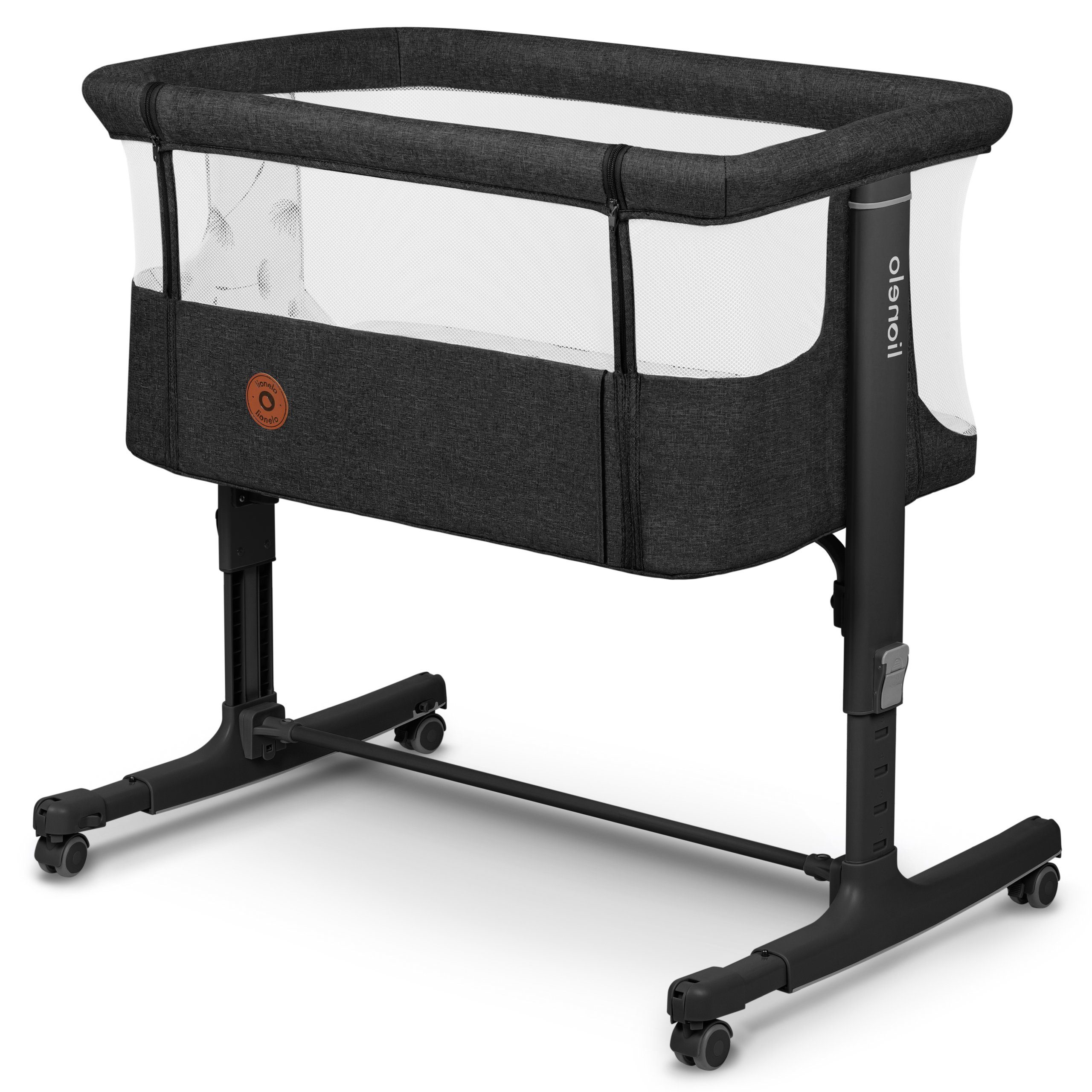 lionelo Baby-Reisebett AURORA, 3-in-1: Beistellbett, Babywiege, freistehendes Babybett