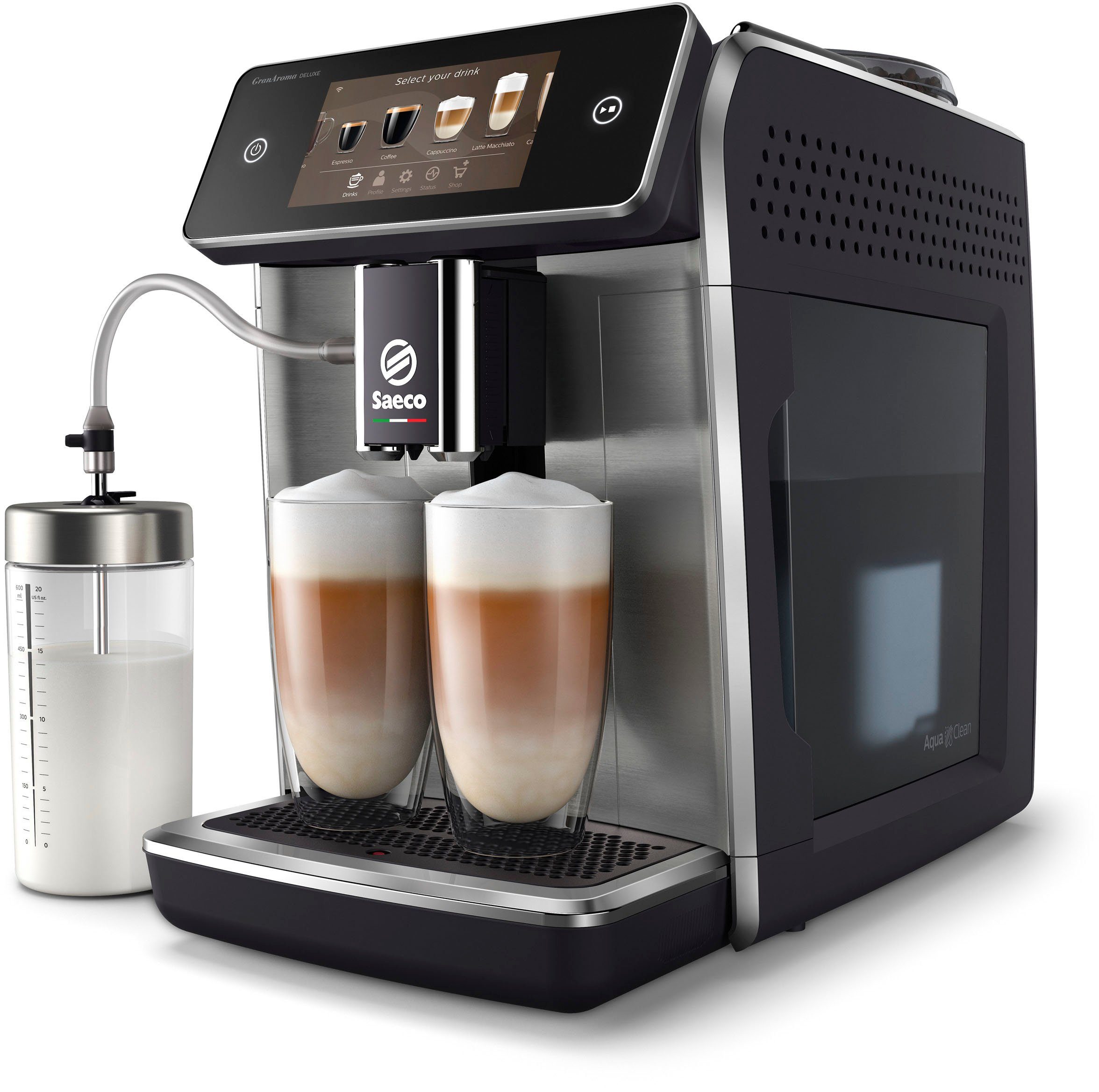Saeco Kaffeevollautomat Saeco GranAroma Deluxe SM6685/00, Pflegeset CA6707/10 im Wert von UVP 49,99€
