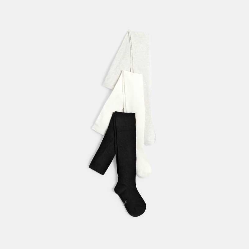 Collants chauds en tricot (lot de 3) blancs fille