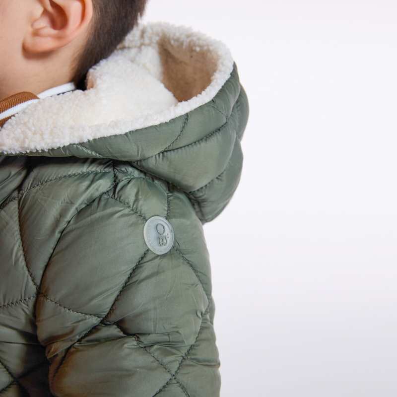 Manteau de ville réversible matelassée vert bébé garçon