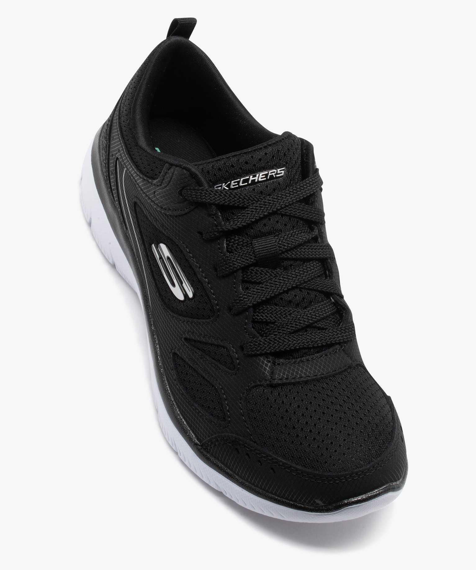 Baskets femme running dessus en mesh uni - Skechers noir | GEMO