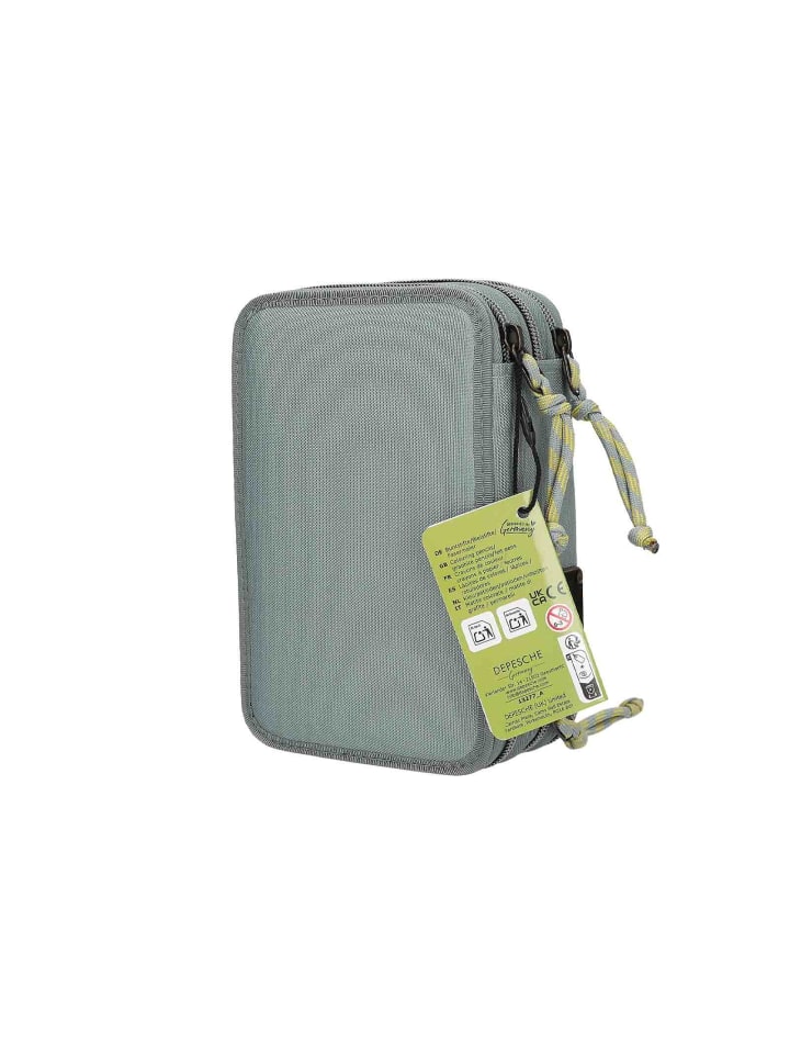 Depesche 3-Fach Federtasche BITE inkl. Stifte Dino World 20 x 13 x 7,5 cm in grau-grün günstig kaufen onesize