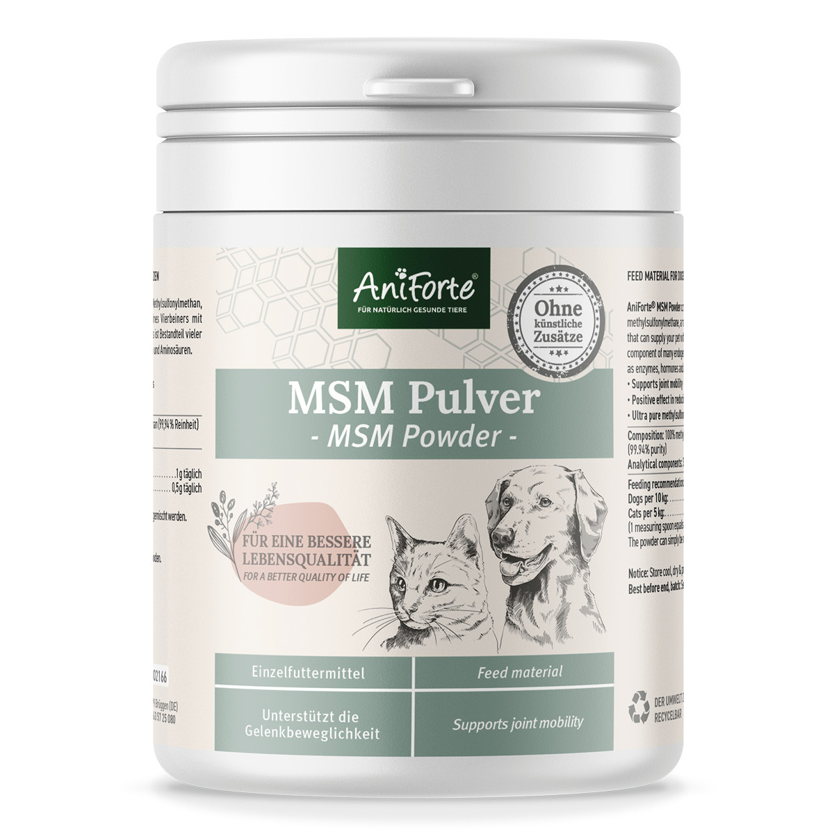 Aniforte Ergänzungsfutter & Aufzucht Aniforte MSM Pulver 300g