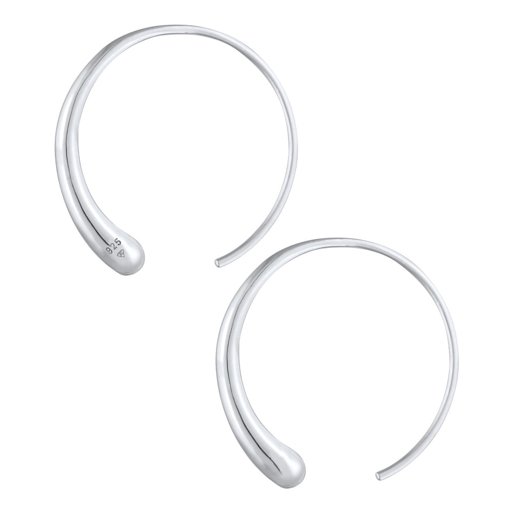 Elli Elli Boucles d'Oreilles Blogueur créole ovale ouvert en argent sterling 925 pour  Boucles d'oreilles
