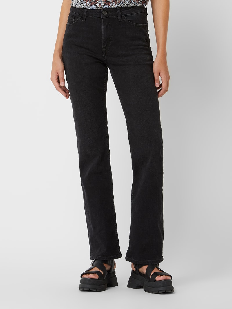 Bootcut Jeans mit Stretch-Anteil in schwarz