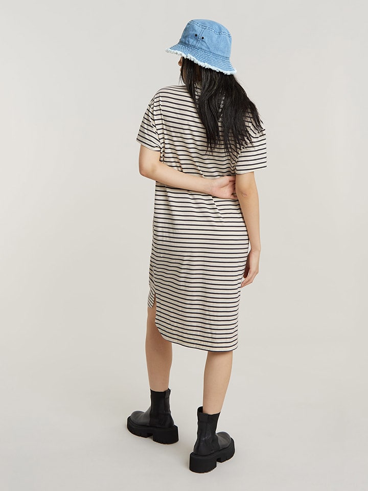 G-Star Kleid in Creme/ Schwarz günstig kaufen