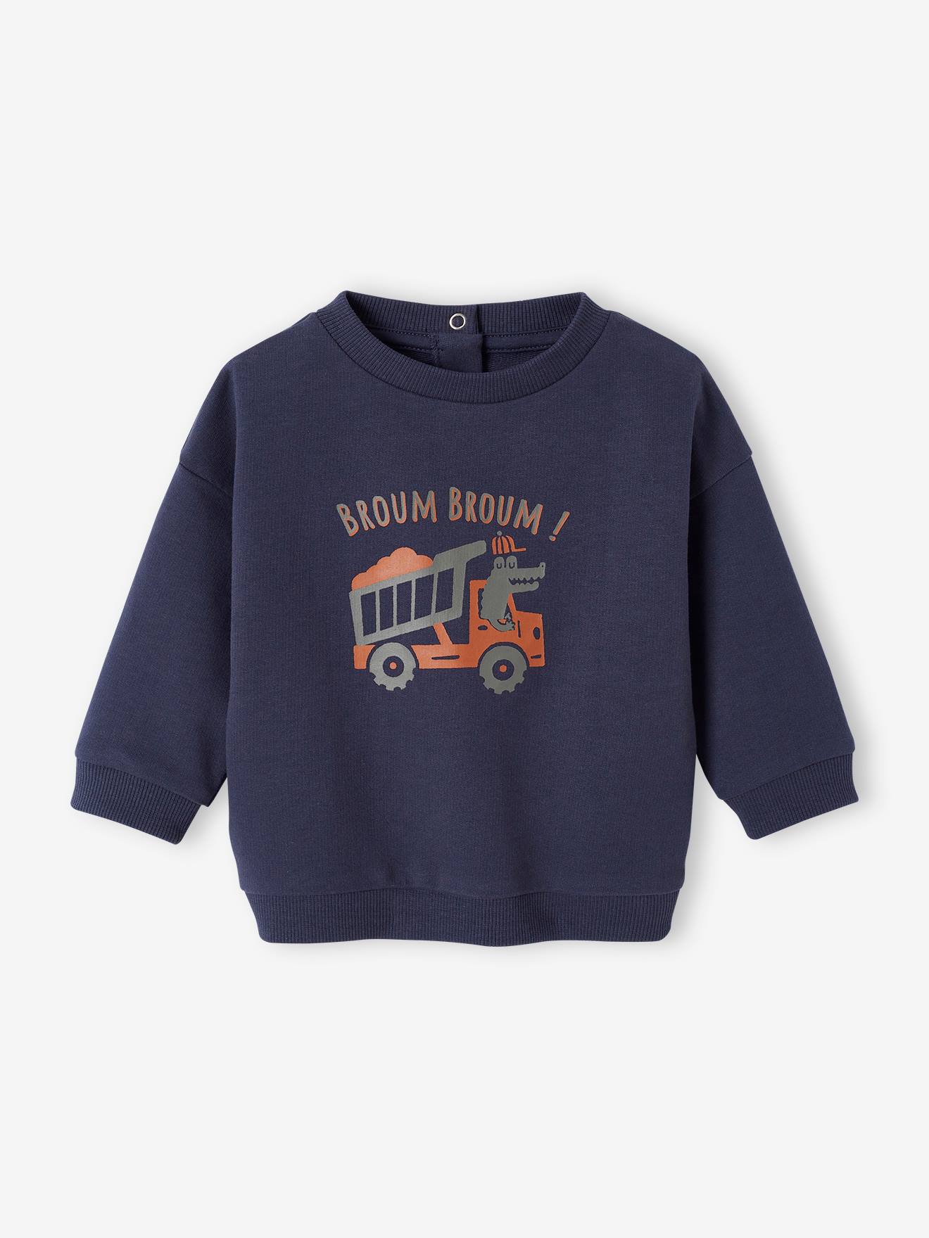 Sweat basics en molleton bébé gris chiné