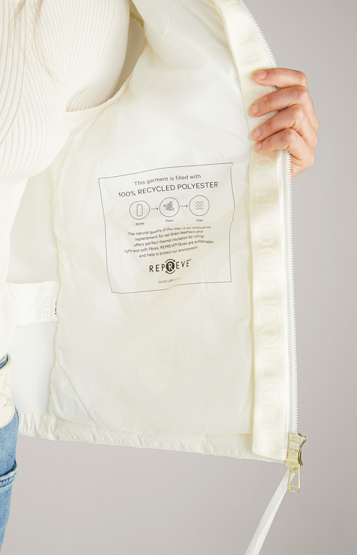 Nylon-Jacke in Creme