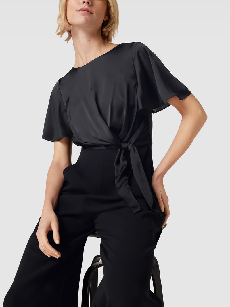 Jumpsuit mit Schleifen-Detail in schwarz