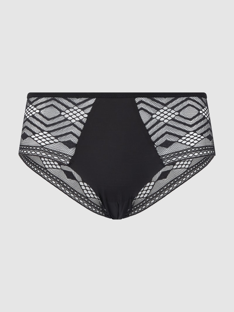 Panty aus Mikrofaser und Spitze Modell 'Ondine' in schwarz