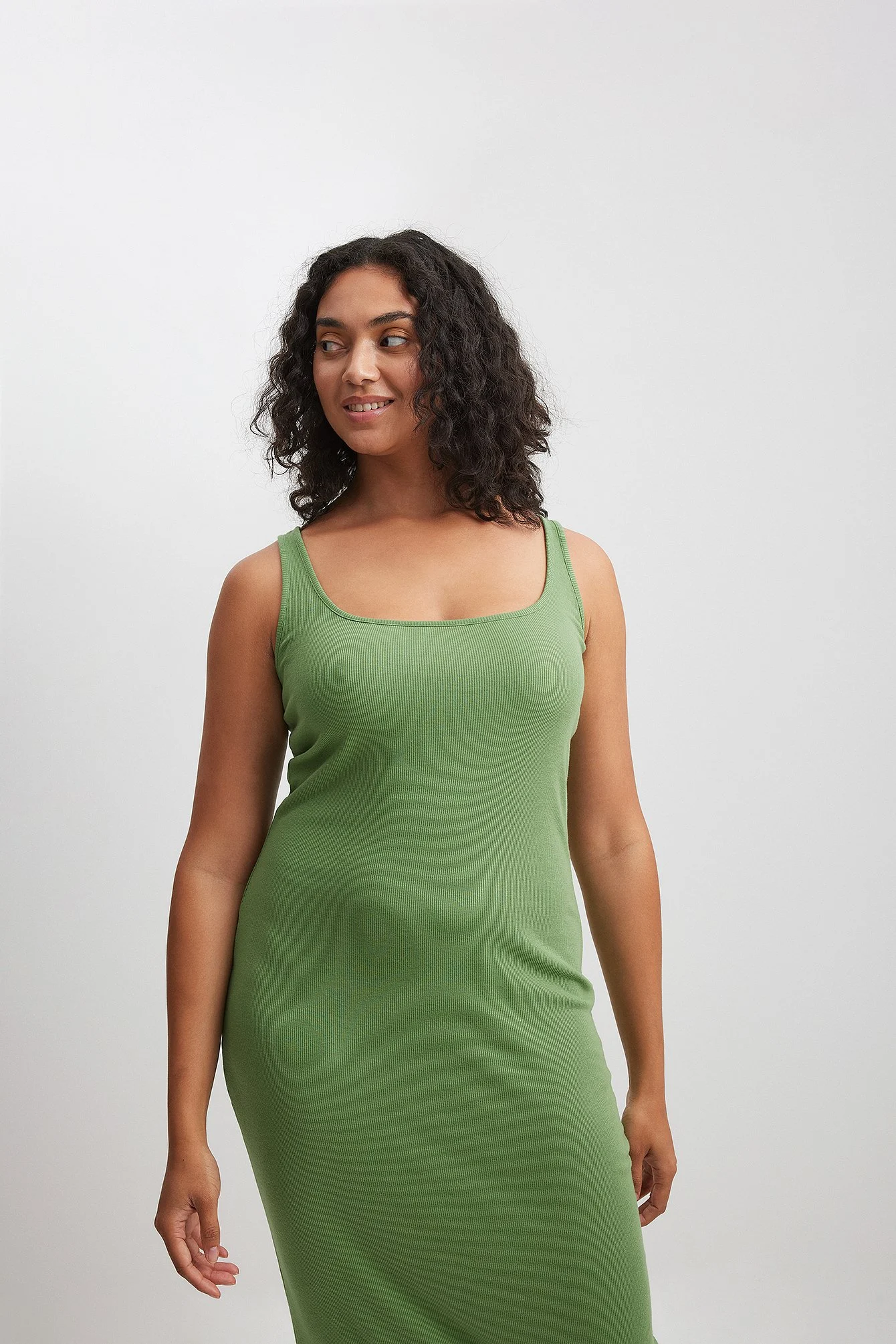Recyceltes sanftes geripptes Maxikleid