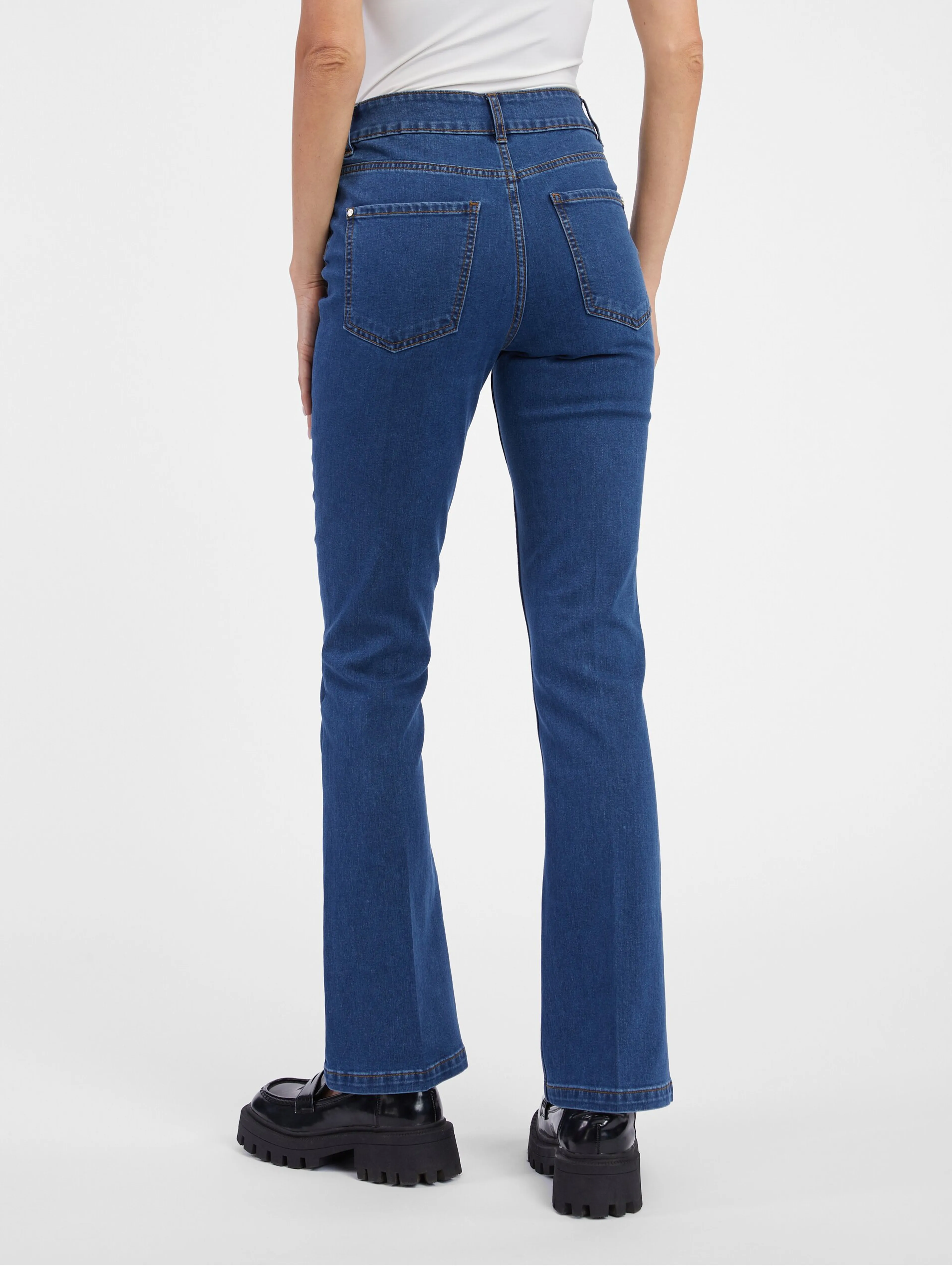 Blaue Damen-Bootcut-Jeans ORSAY